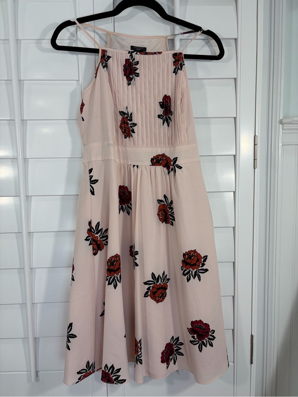 Ann Taylor Blush Pink Floral Mini Dress (4P)